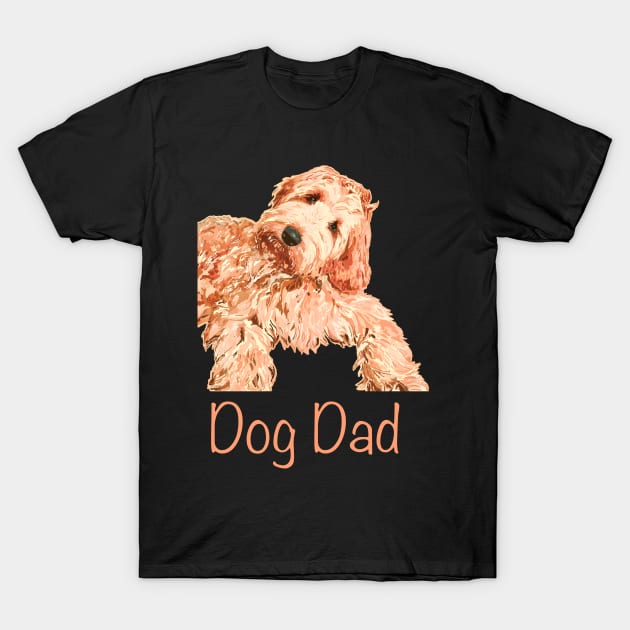 Adorable puppy dog with Dog Dad phrase! T-Shirt by Peaceful Pigments